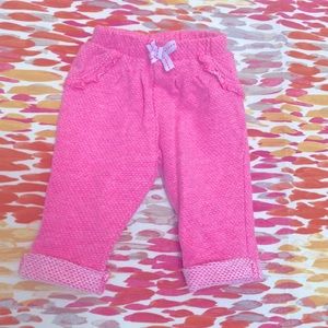Cuffed cotton pants vibrant newborn pink